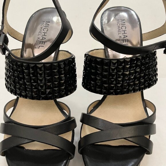 Michael kors Arabella Platform Leather Eboni Sandals - Picture 1 of 9